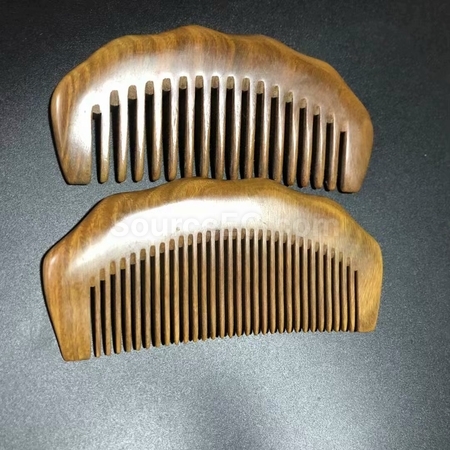 礼品订购小半月波浪木质按摩梳广告