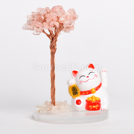 礼品订购招财猫水晶树广告
