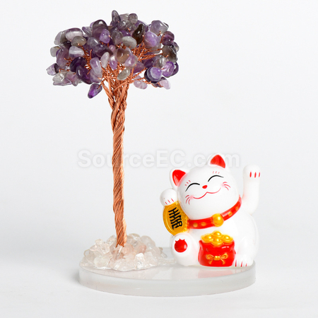 礼品订购招财猫水晶树广告