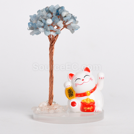 礼品订购招财猫水晶树广告