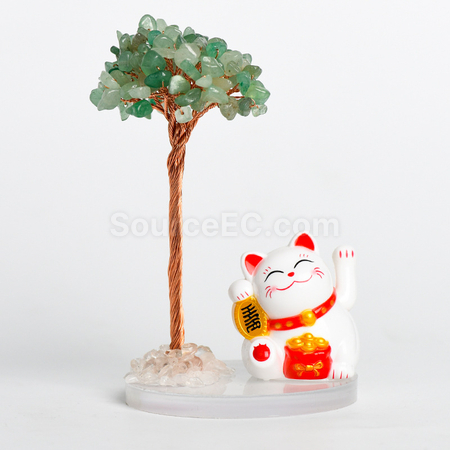 礼品订购招财猫水晶树广告