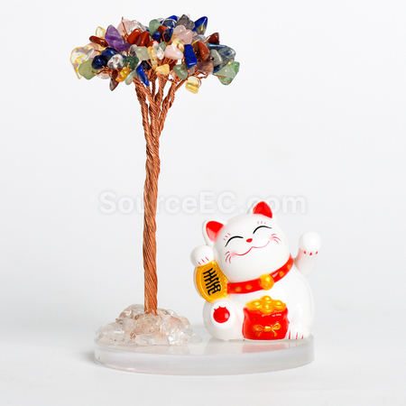 礼品订购招财猫水晶树广告