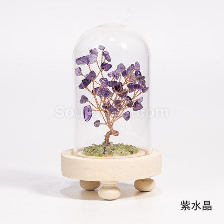 礼品订购水晶树碎石摆件广告