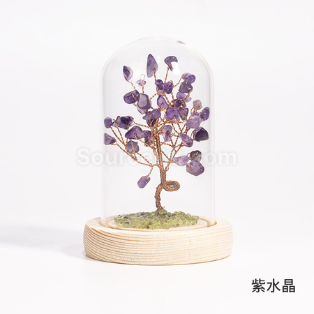 礼品订购水晶树碎石摆件广告