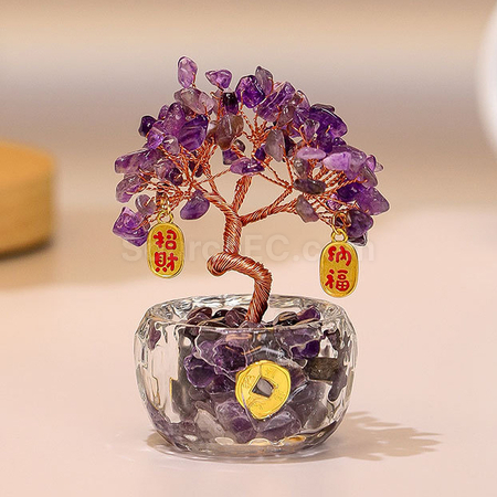 礼品订购盆景水晶树广告