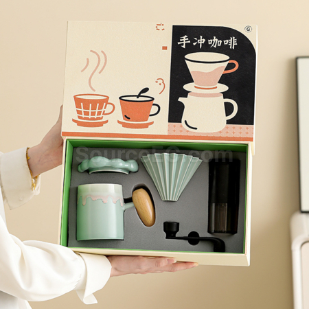 礼品订购手磨咖啡机咖啡壶手冲商务礼品套装广告