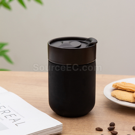 礼品订购旅行硅胶带盖陶瓷杯广告