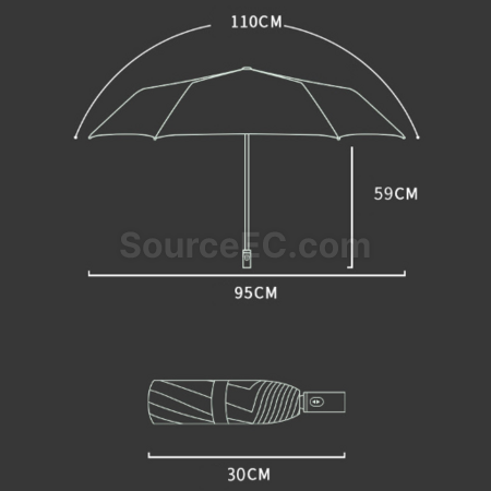 礼品订购环扣自动三折雨伞广告