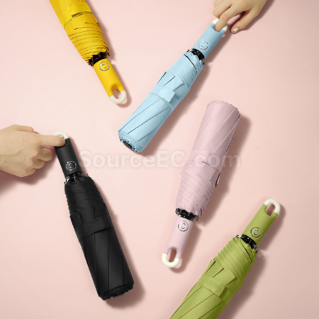 礼品订购环扣自动三折雨伞广告