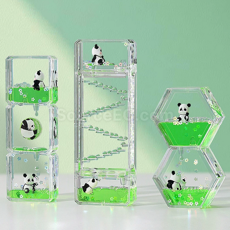 礼品订购解压熊猫油滴沙漏计时器广告