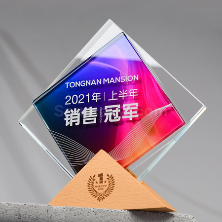 礼品订购水晶奖座广告