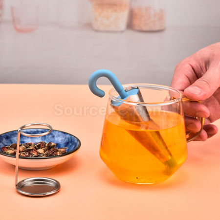 礼品订购雨伞茶漏硅胶不锈钢茶隔茶叶过滤器广告