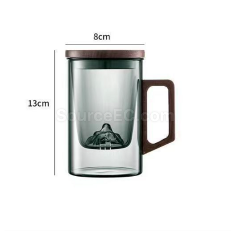 礼品订购高硼硅玻璃水杯茶水分离泡茶杯广告