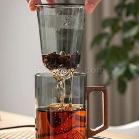 礼品订购高硼硅玻璃水杯茶水分离泡茶杯广告