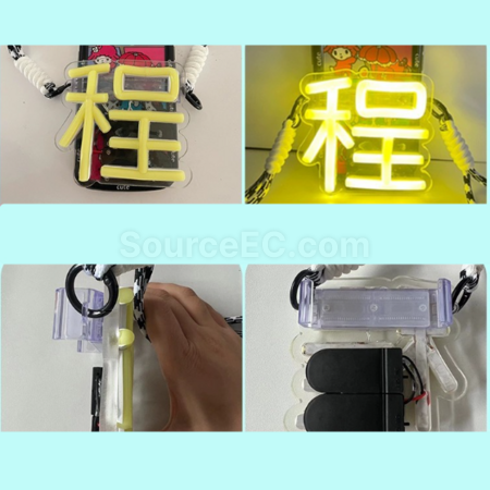 礼品订购手机背夹背带LED应援灯牌广告