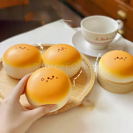 礼品订购可定制logo乳胶馒头减压捏捏乐广告