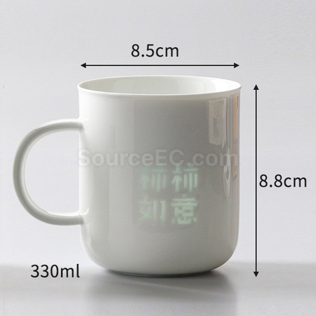 礼品订购透光陶瓷杯广告
