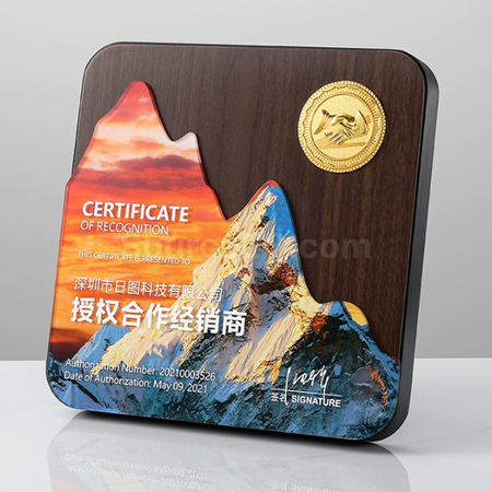 礼品订购仿木奖牌广告