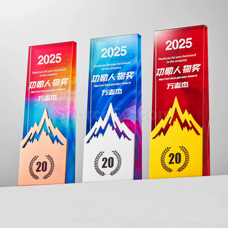 礼品订购金银铜水晶奖座广告