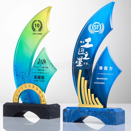 礼品订购帆船水晶奖座广告