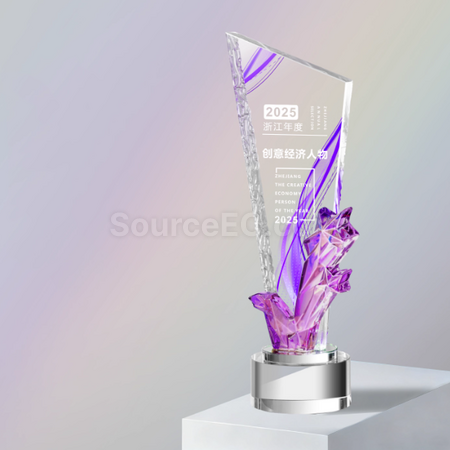 礼品订购炫彩水晶奖座广告