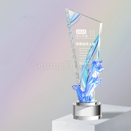 礼品订购炫彩水晶奖座广告