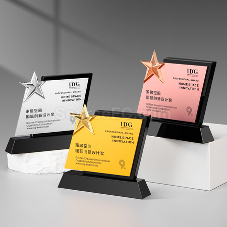 礼品订购创意金属水晶座广告