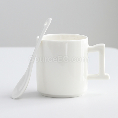 礼品订购数字手柄陶瓷杯广告