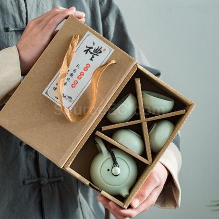 礼品订购便携旅行陶瓷茶具套装广告