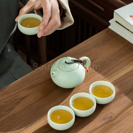 礼品订购便携旅行陶瓷茶具套装广告
