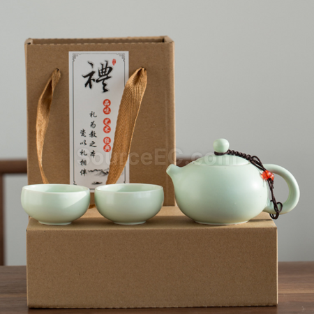 礼品订购便携旅行陶瓷茶具套装广告