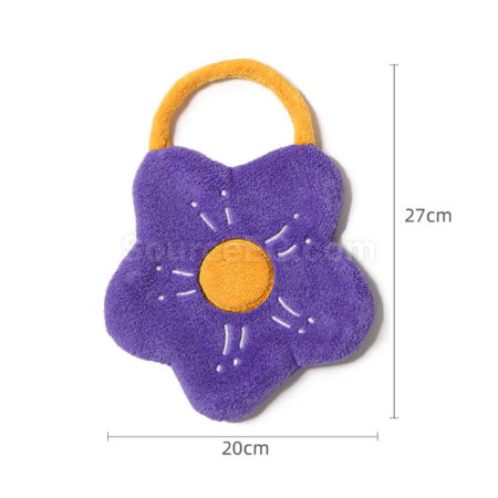 礼品订购珊瑚绒刺绣花朵造型毛巾广告