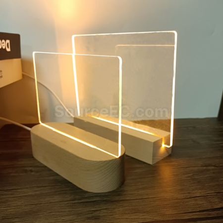 3d小夜灯记事板实木led台灯