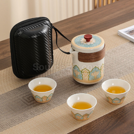 礼品订购便携旅行陶瓷茶具套装广告