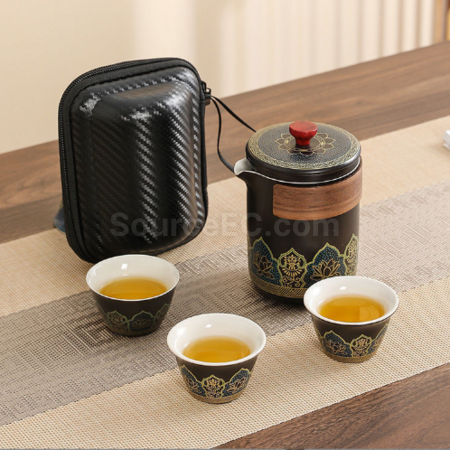 礼品订购便携旅行陶瓷茶具套装广告
