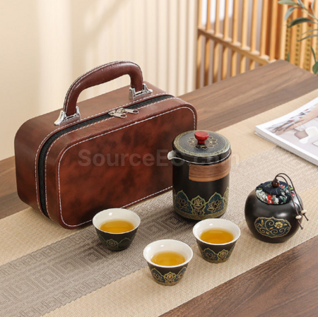 礼品订购便携旅行陶瓷茶具套装广告