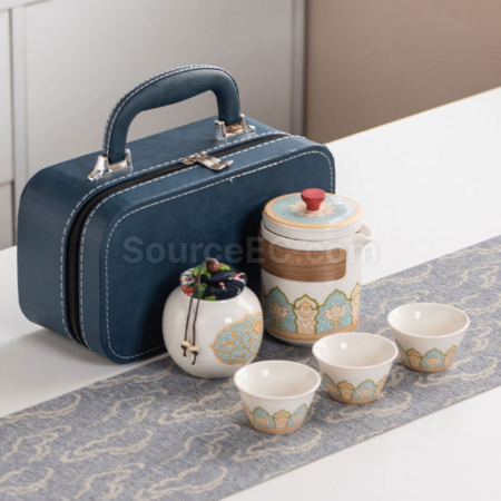 礼品订购便携旅行陶瓷茶具套装广告