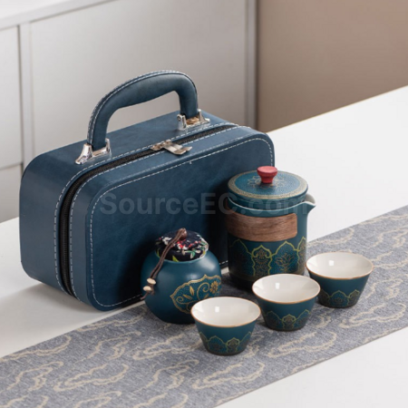 礼品订购便携旅行陶瓷茶具套装广告