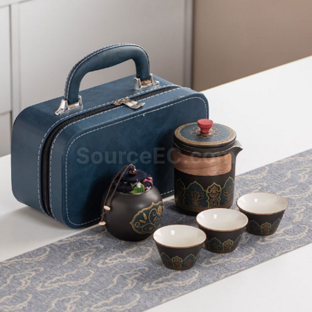 礼品订购便携旅行陶瓷茶具套装广告
