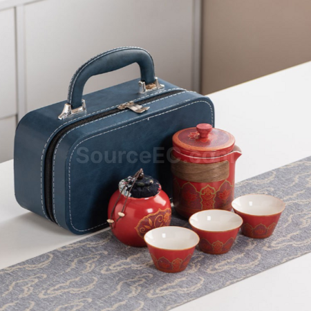 礼品订购便携旅行陶瓷茶具套装广告