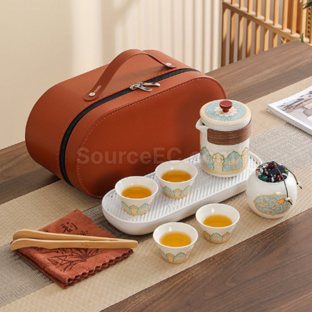 礼品订购便携旅行陶瓷茶具套装广告