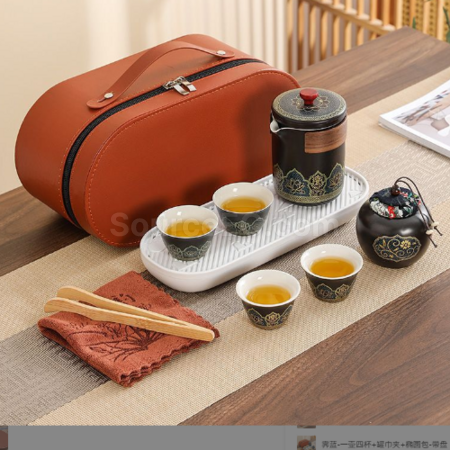 礼品订购便携旅行陶瓷茶具套装广告