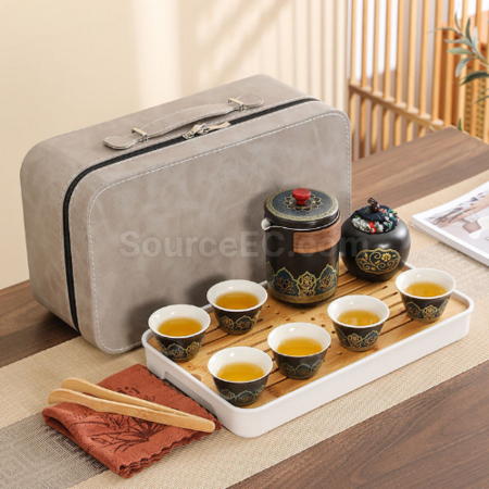 礼品订购便携旅行陶瓷茶具套装广告