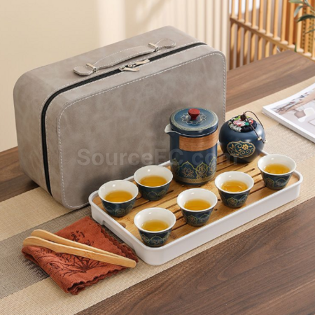 礼品订购便携旅行陶瓷茶具套装广告
