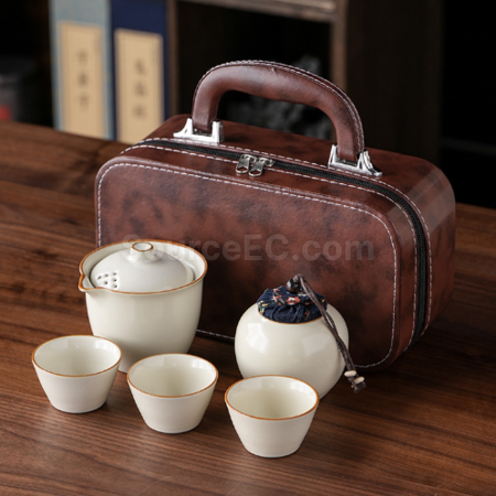 礼品订购汝窑旅行茶具套装广告