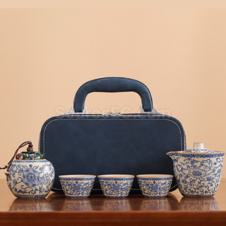 礼品订购汝窑旅行茶具套装广告