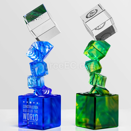 礼品订购琉璃水晶奖座广告
