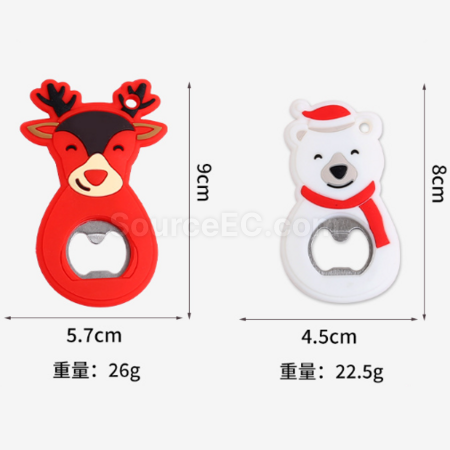 礼品订购圣诞磁吸冰箱贴开瓶器广告