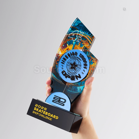 礼品订购镜面水晶奖座广告