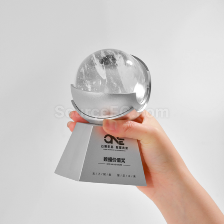 礼品订购水晶球奖座广告